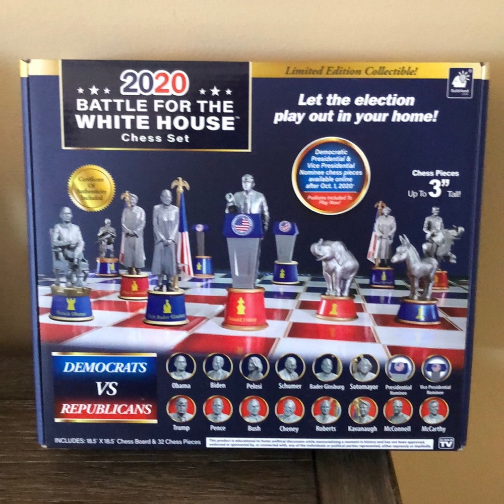 LE 2020 Battle for the White House chess set game collectible new in box